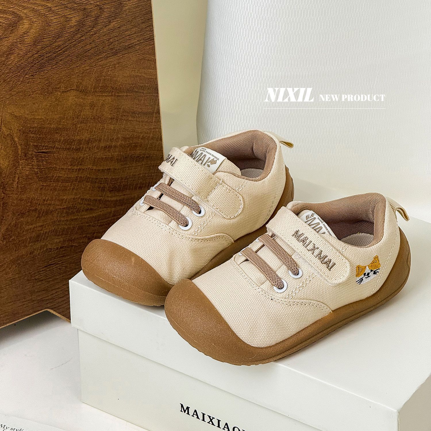 

Детская спортивная обувь для детей 3-8 лет, милые туфли для малышей с котиками, повседневная обувь на мягкой подошве, парусиновые туфли для мальчиков с нескользящей подошвой 31 бежевый