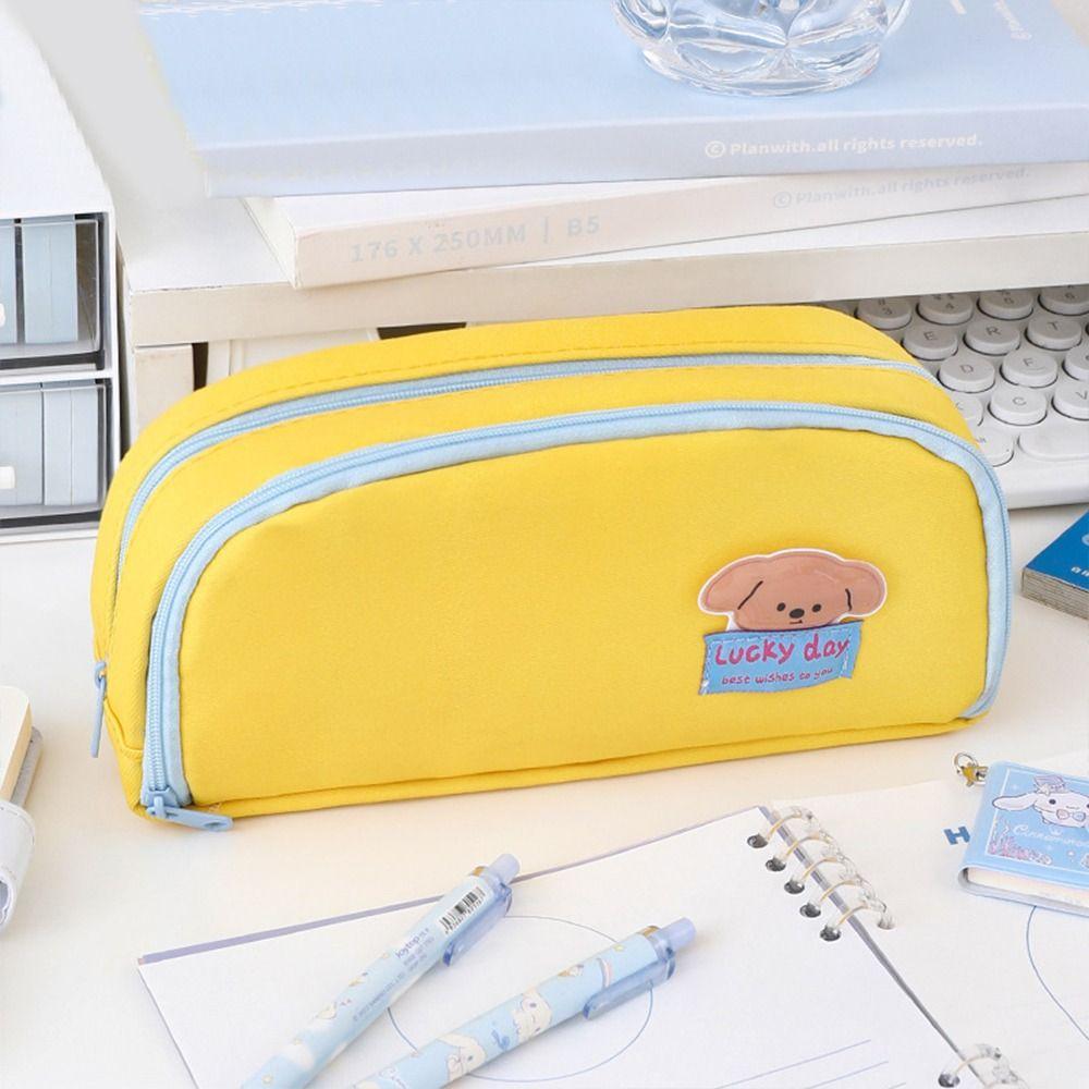 Aesthetic Y2K Stationery Bag Large Capacity Dopamine Pencil Pouch Kawaii Pen Pencil Bag  Office