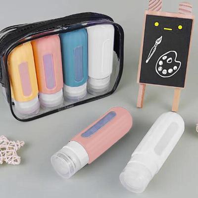 4pcs/set Travel Refillable Cosmetic Containers 90ML Travel Bottles Set Mini Squeeze Bottles for Toiletries Shampoo Conditioner