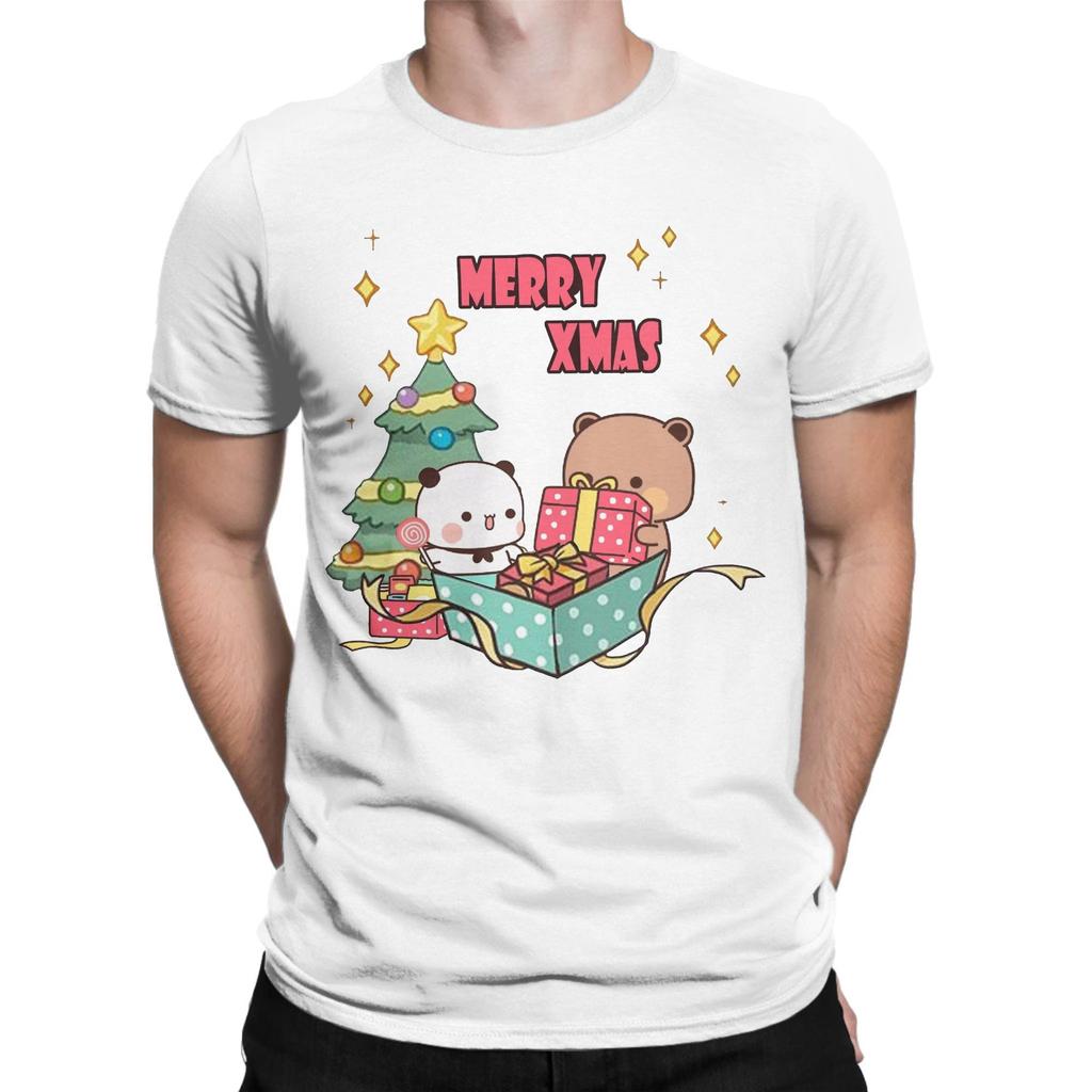 Funny Bubu and Dudu T-Shirts Men Crewneck Pure Cotton T Shirt Merry Christmas Short Sleeve Tees Printed Tops