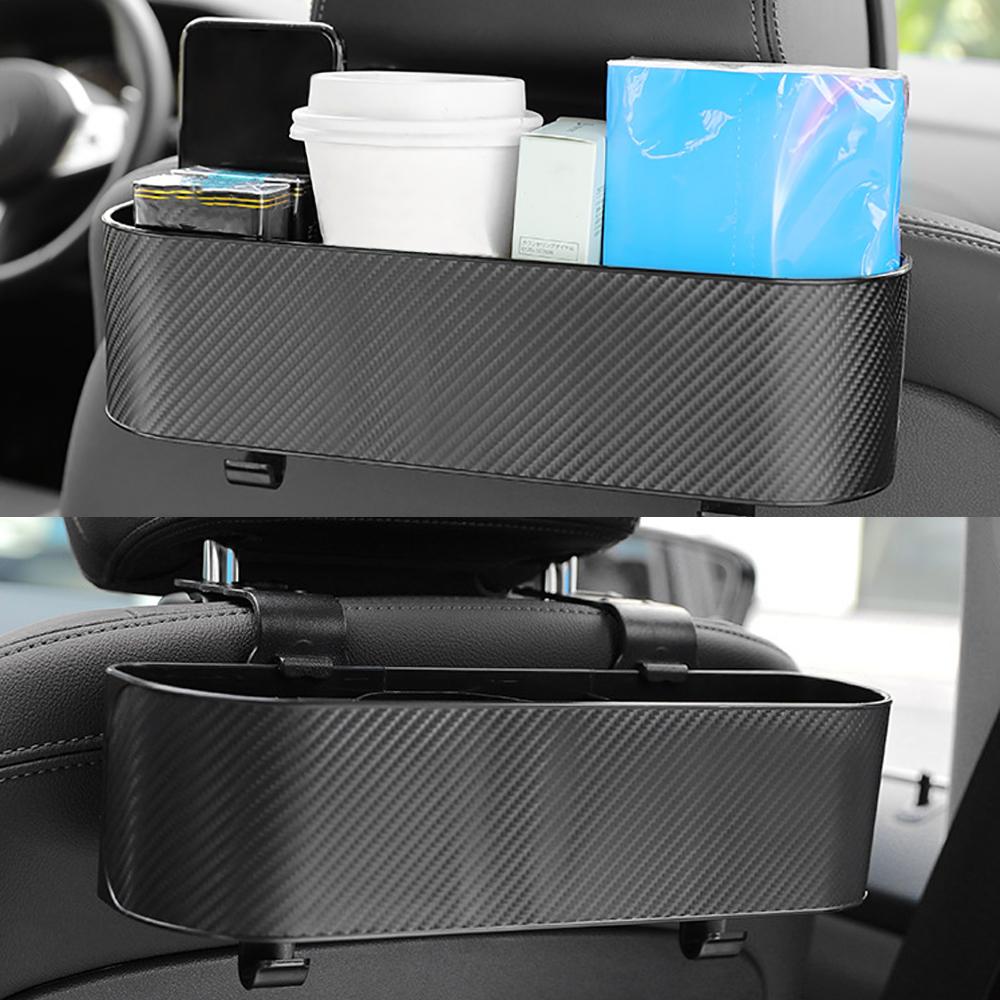 Practical Car Seat Back Organizer ABS Rear Row Storage Box with Hook Cup Holder Universal Stuff Holder Car Interior Accessories