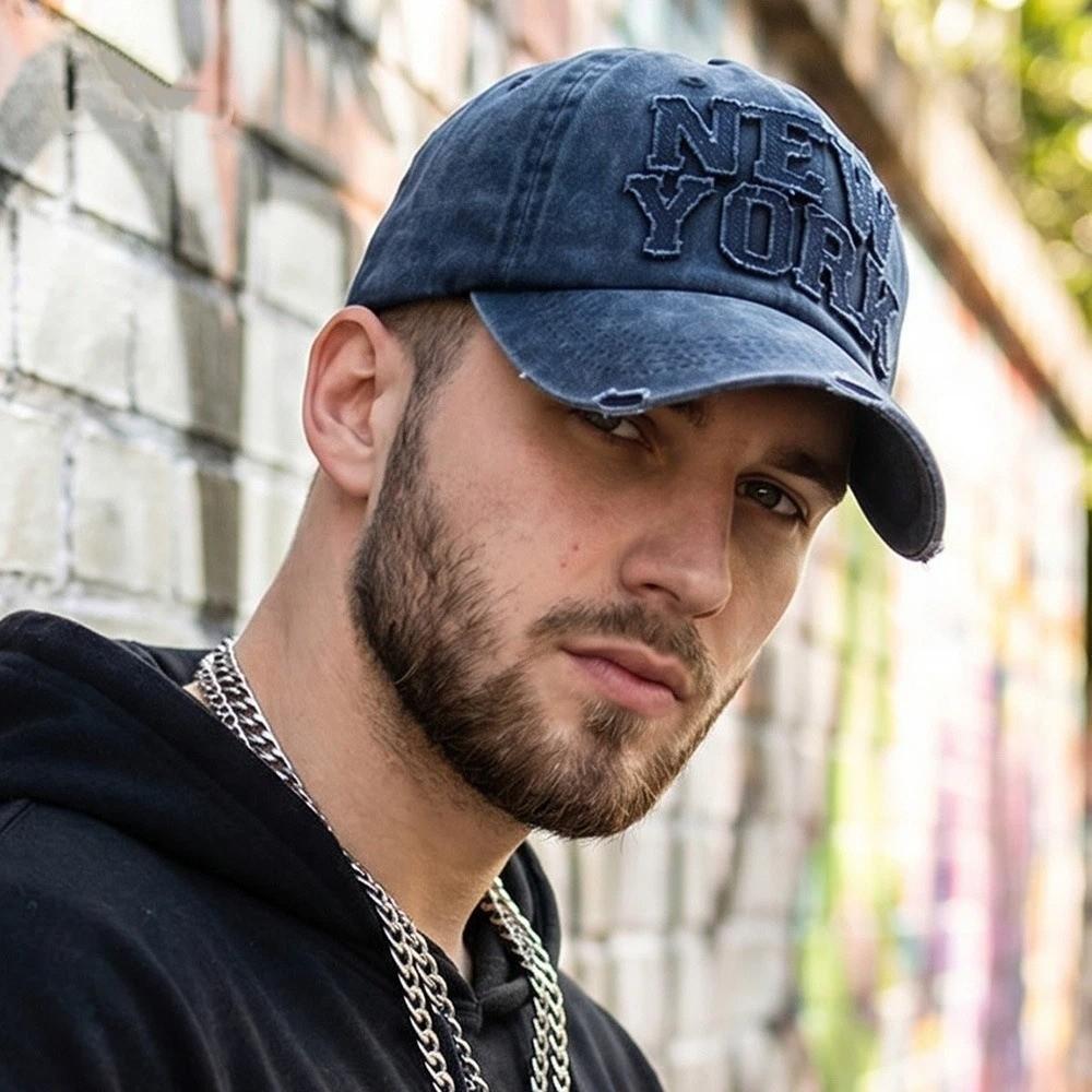 Solid Color Baseball Cap with Letter Patch Sun Hat Casual Duckbill Hat Sports