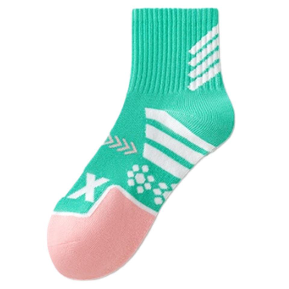 Women's Mid-Calf Pure Cotton Running Socks for Spring and Autumn - Ideal for Outdoor Sports, Badminton, and Basketball.