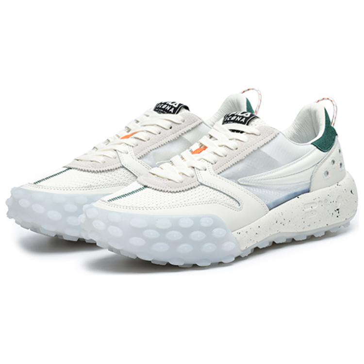 Fila Gara Mesh Fabric Two-Layer Cowhide Suede Leather Casual Sneakers Men Sneakers White F12M223105FSW