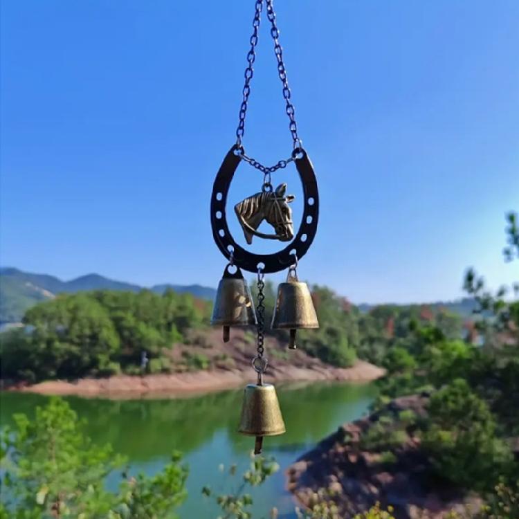 Metal Horseshoe Wind Chime Garden Ornament Wind Chime For Outdoor Space Garden Decoration Decorative Installation