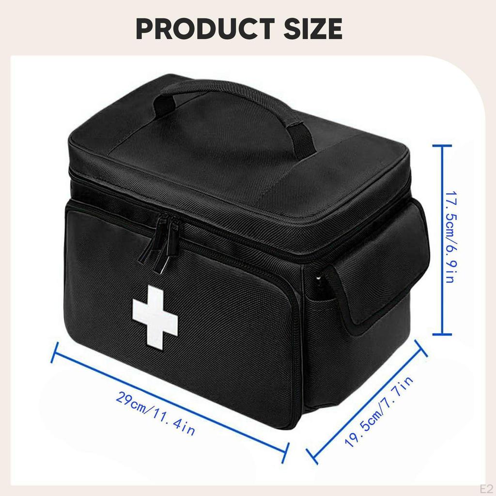 First Aid Bag Empty Medical Storage with Handle Emergency Organizer for Camping Office Workplace