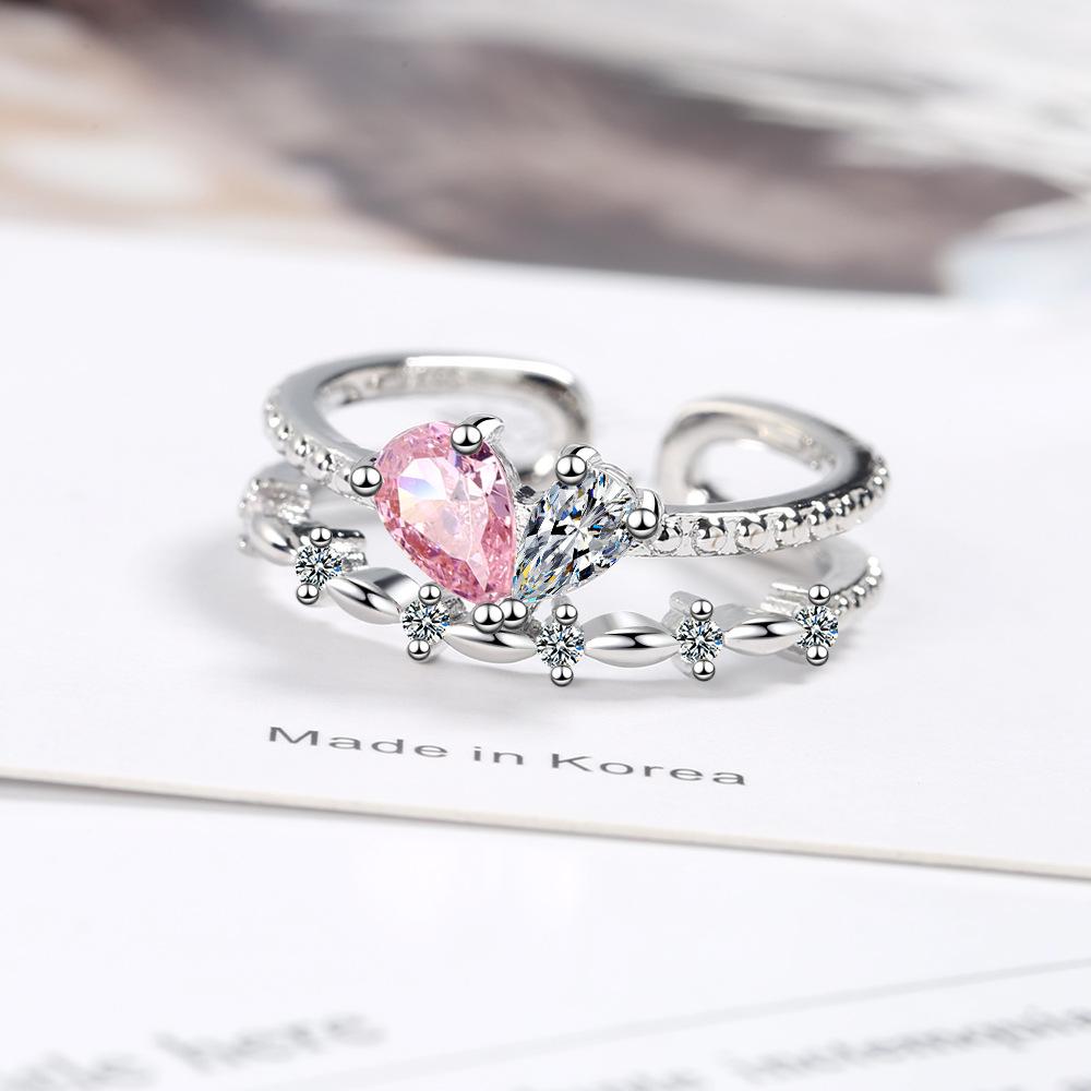 New 925 Sterling Silver Ring AAA Zircon Adjustable Simplicity Fashion Exquisite Women Jewelry Accessories Wedding Party Gift