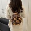 Schoolbag1011 Spring New Niche Spice Girls Leopard Print Cartoon Backpack Fashion Simple Trend Travel Plush Backpack