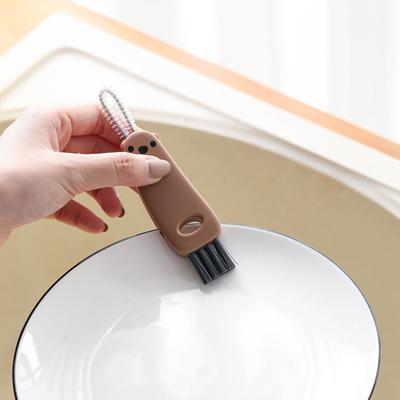 Cleaning Brush with Pointed Crevice Brush Soft Bristles Deep Reach Handle Cup Lid Straw Gap Cleaner Kitchen Tool