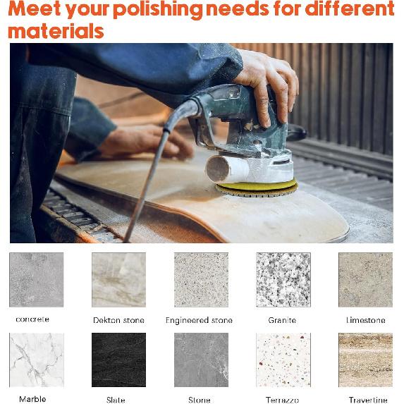 Diamant Polierscheiben Set Nass/Trocken Quarz Polierkit, Granit Stein Beton Marmor Fliesen Polierpads für Schleifer, 12 Stück 4 Zoll 50#-8000# Körnung Pads