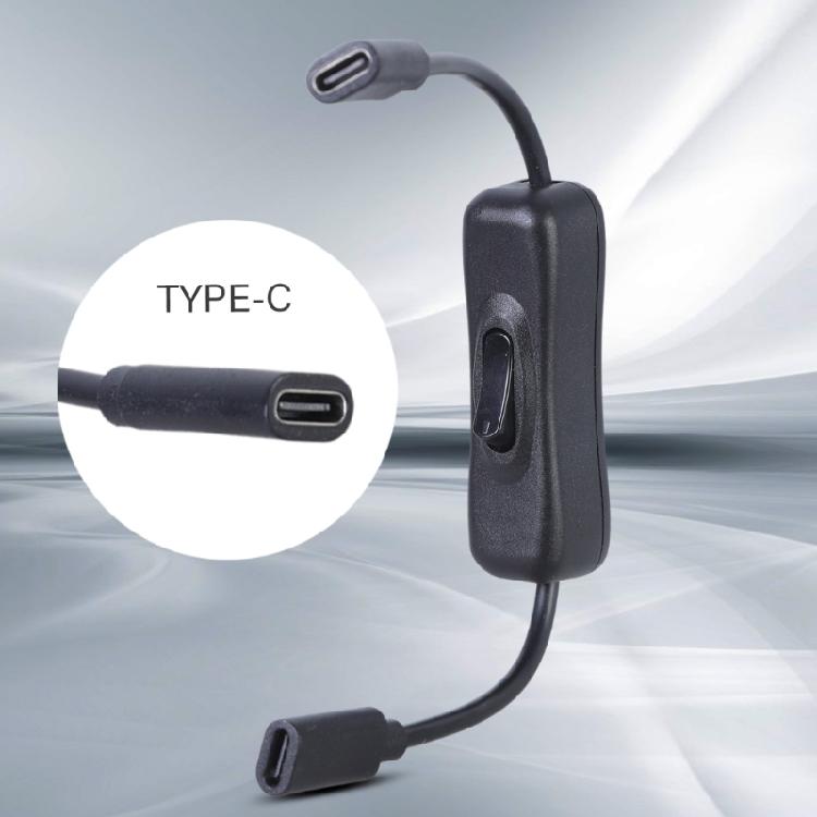 USB Type C Extension Cable 480Mbps Transmission Speed Female Port Extender Cord Data Transfer Line with Power Switches