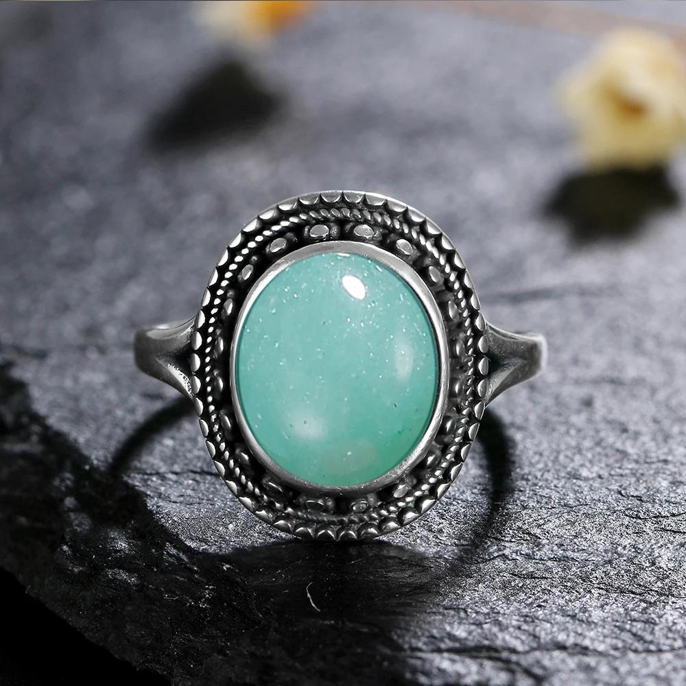 Natural 8*10MM Lapis Lazuli Finger Ring  Rings for Women Gift S Silver Flower Shaped Ring