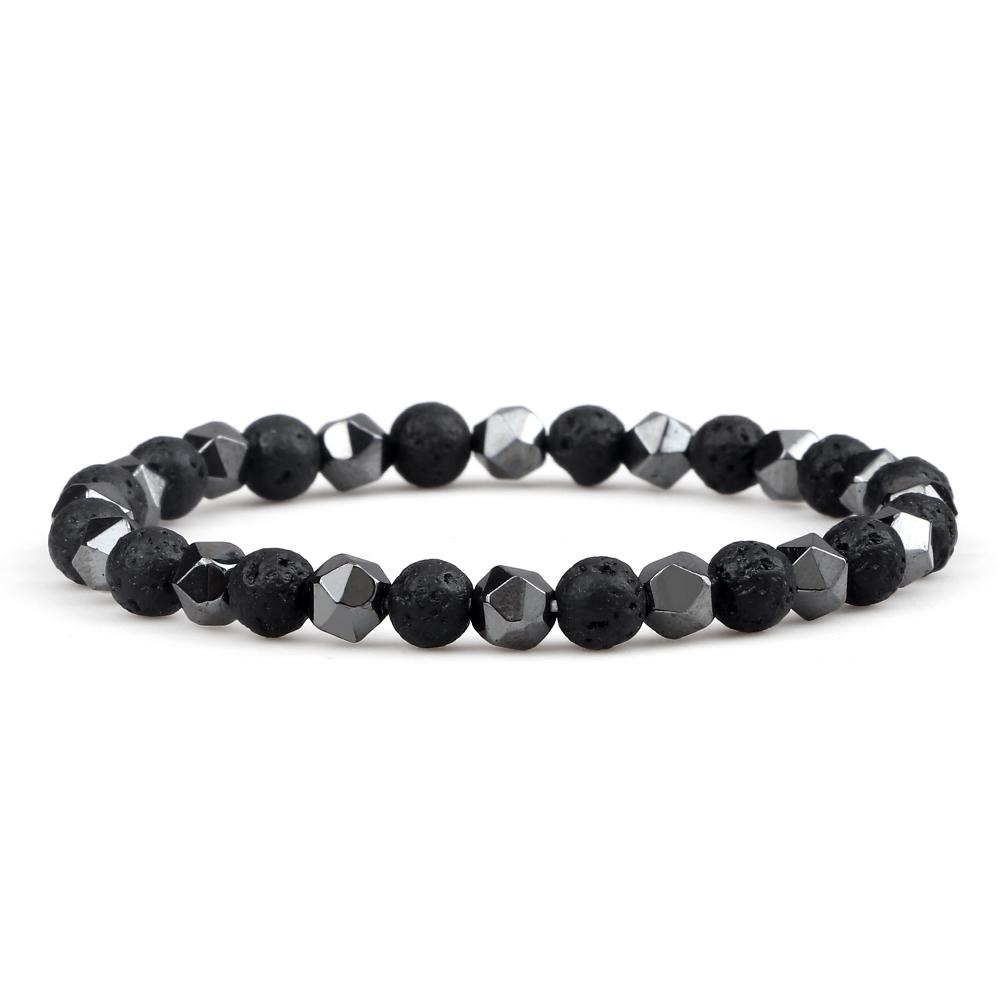 גברים חרוזי המטיט לא סדירים צמיד קסם נשים 4 6 8 מ"מ טבעי לבה טייגר עין חרוז זוג צמיד אופנה תכשיטי ידידות