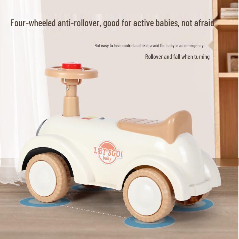 Airud 4-Wheel Anti-Rollover Kids Balance Bike with Music and Lights (CN version)