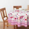 Horaldaily Valentine Tablecloth 60×60 Inch Round, Pink Love Plants Washable Table Cover for Party Picnic Dinner Decor