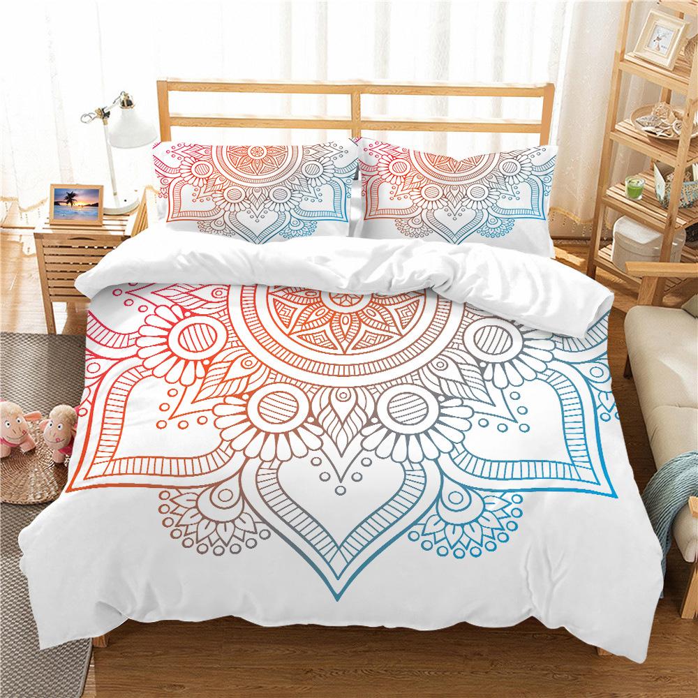 

Quilt Cover Pillowcase Two Or Three-Piece Set Polyester Bohemian Series 3D Digital Printing EU single 135*200