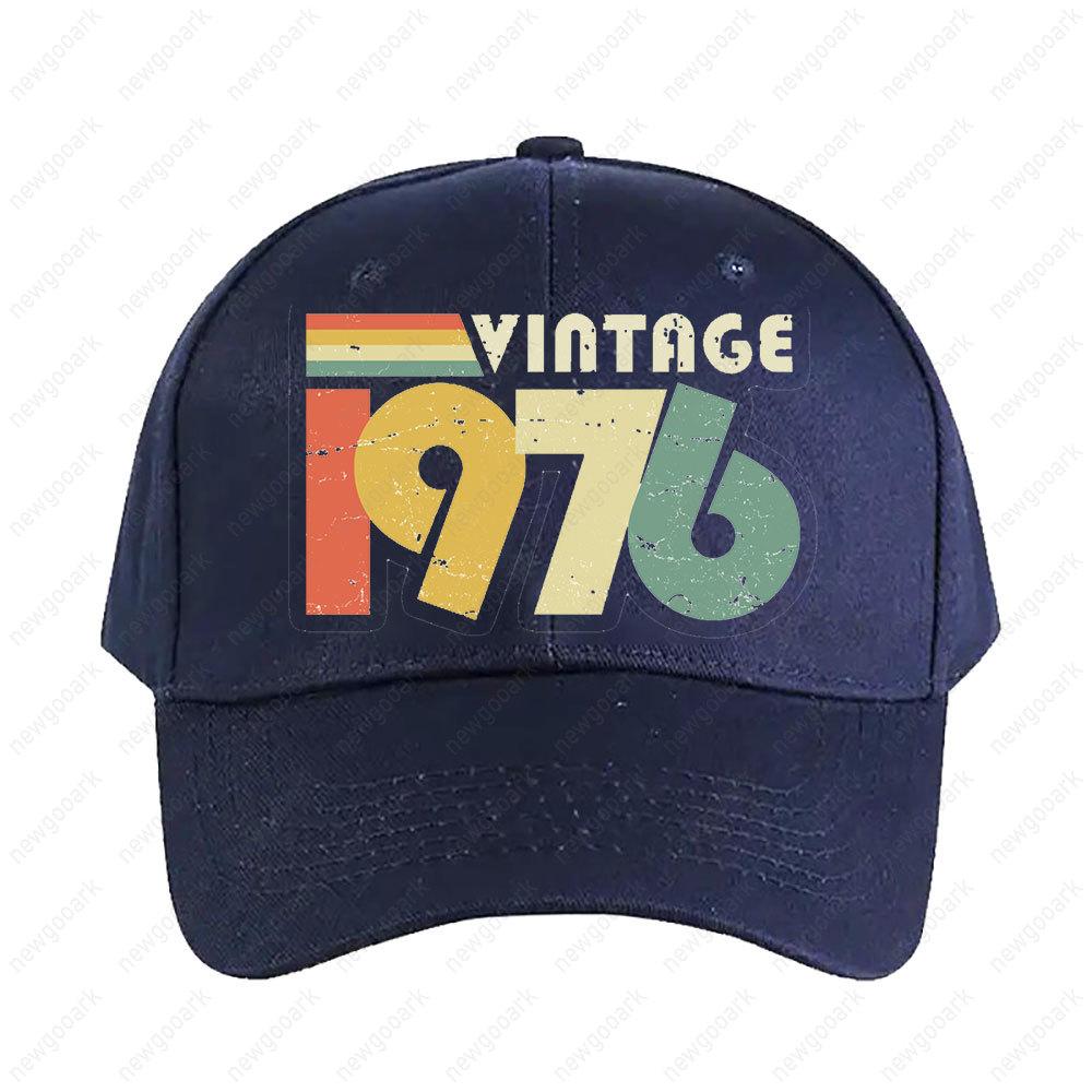 Vintage 1976 50th Birthday Gift Distressed Design Cap Summer Women Unisex Adult Peaked Hat Fashion Casual Adjustable