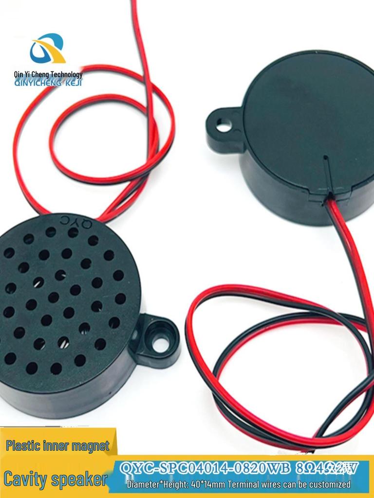 High-Quality 4014 Full-Range Dual Ear Speaker, 4R8 Ohm, 1-2 Watt, with Sound Cavity and Mounting Holes.