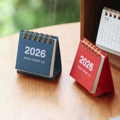 2 Pcs Mini Desk Calendar Oct. 2025-Dec. 2026 14 Monthly Planner Desktop Small Standing Flip Calendar with Twin-Wire Binding for Home Office