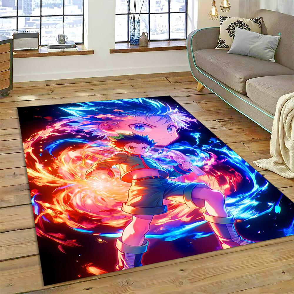 HXH Hunter X Hunter 3D Killua Zoldyck Cartoon Anime Carpet Rug for Living Room Bedroom Home Sofa Decoration,Non-slip Floor Mat