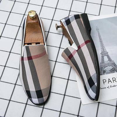 Fashion New Mens Dress Shoes Stripe Patchwork Leather Shoe Fashion Handmade Wedding Party Shoes Men Loafers Oxford Shoes Men Big Size