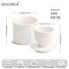Ceramic Butter Jar with Drain, Spreadable Fresh Butter Decorative Container for Kitchen - White Arched Stoneware, 1 Pc, 2Pcs
