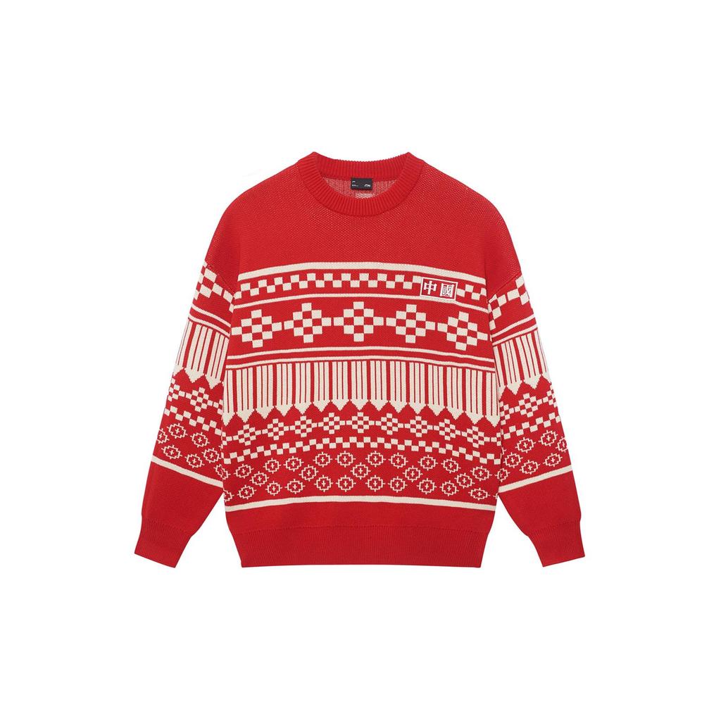 Li Ning Sports Trendy Collection Sweater Unisex Bull Red AMBS145-3