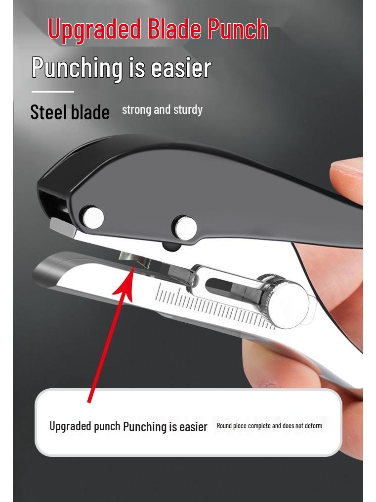 Handheld Round Hole Puncher for Paper, PVC Cards, and Eyelets