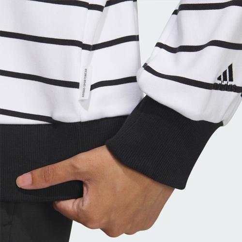 adidas Striped Sports Casual Long-Sleeve T-Shirt for Women, Black and White