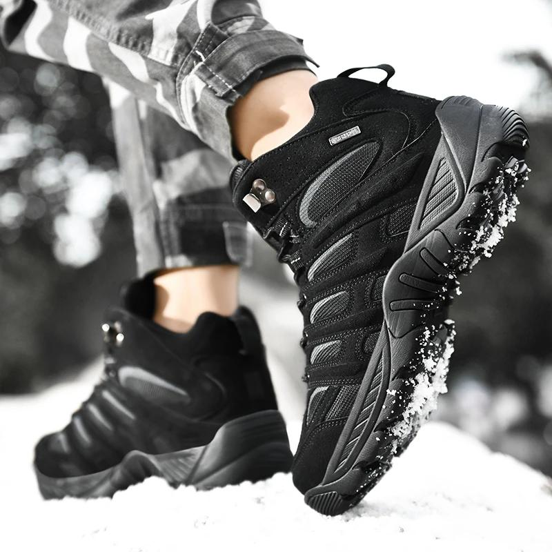 Fashion Men High Quality Leather Boots Fishing Hunting Sneakers Desert Combat Men's Boots Outdoor Hiking Shoes Zapatillas Para Hombre