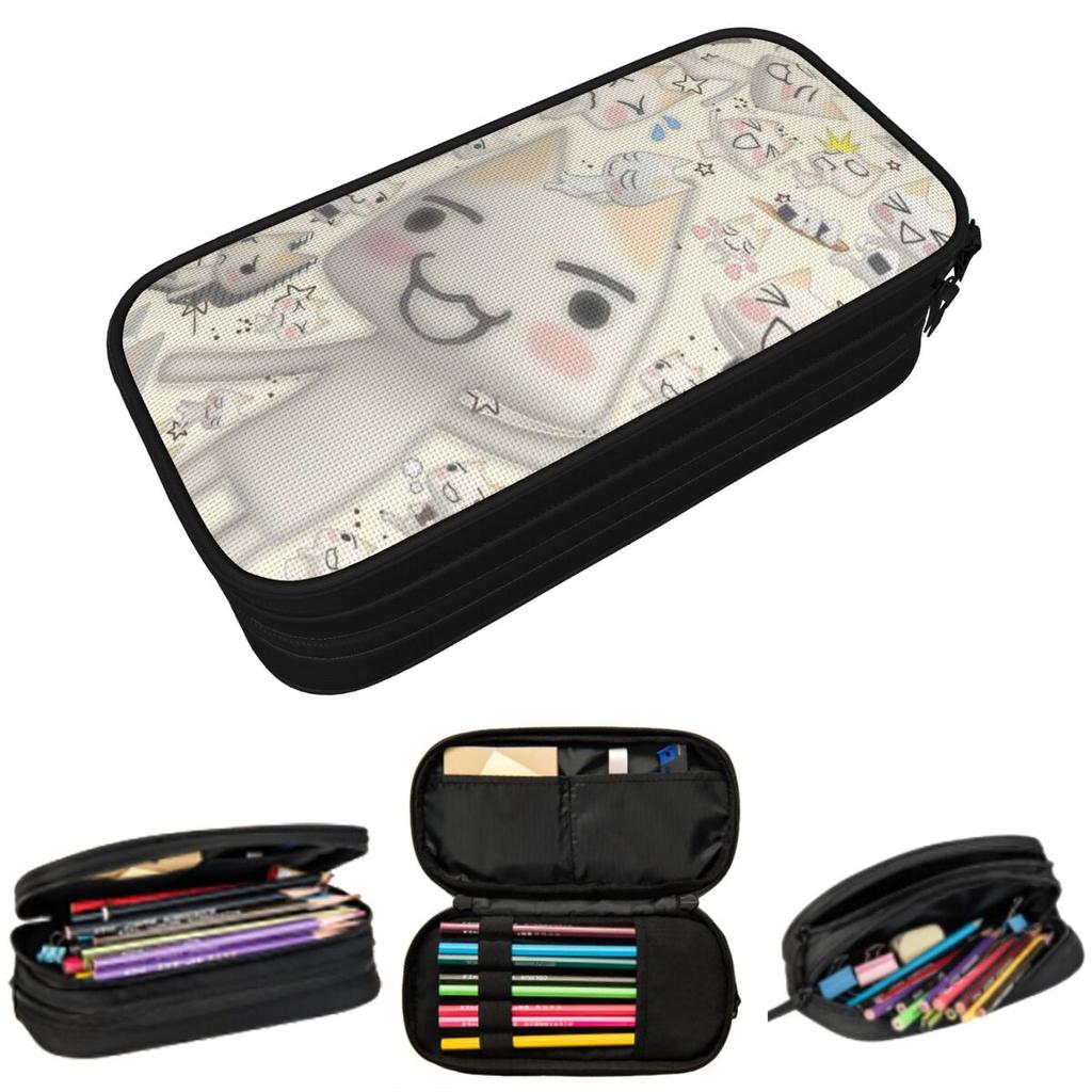 Cartoon Animation Toro Inoue Cat Pencil Case for Kids Gifts Pen Box Pencil Bag Stationery Supplies Pen Holder Bag