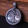 Nordic Tree of Life Pendant Necklace Stainless Steel Vintage Yggdrasil Ourobles Necklace Men Scandinavian Jewelry