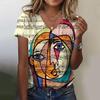 Women T Shirt Abstract Painting Print Funny Clothes Women Short Sleeve T Shirts Top Streetwear Summer Oversized Clothing