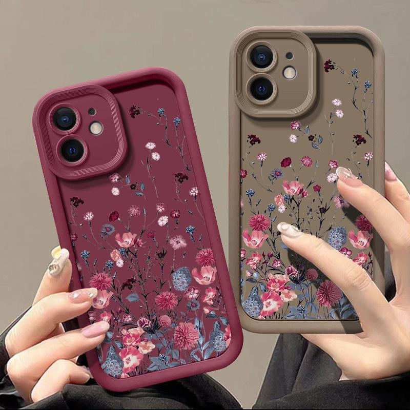Shockproof Soft TPU Case For iPhone 17 16E 16 15 Pro Max 14 Plus 13 12 11 Pro Max Air Flower Pattern Silicone Phone Cover
