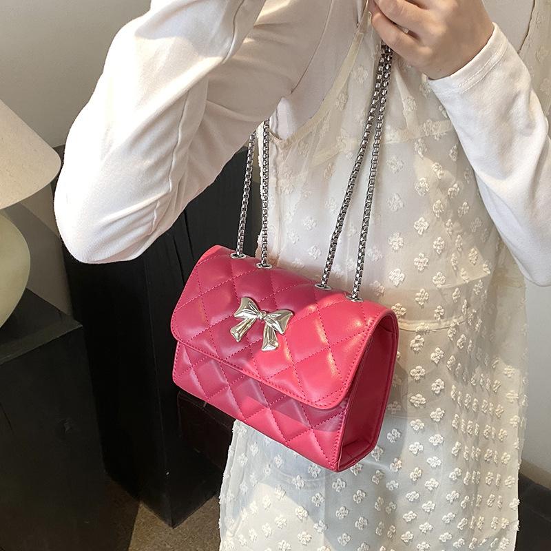 Geantă de umăr nouă la modă în stil parfum mic, în formă de diamant, cu lanț, versiune coreeană, simplă, crossbody, geantă pătrată mică pentru femei