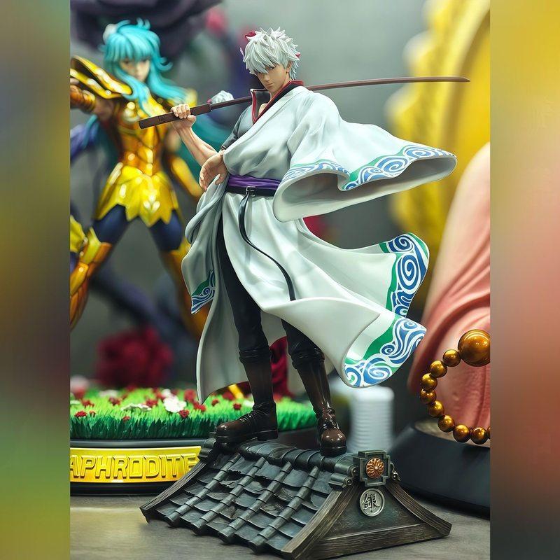 Anime Gintama Sakata Gintoki 2.0 Upgraded Roof Battle Gk Action Figure Desktop Decoration Pvc Trendy Children Toy Birthday Gifts