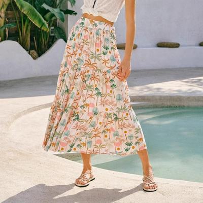 Women's Beach Holiday Beach Dress Printed Pocket Skirt