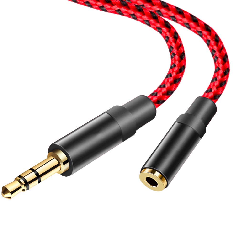 AUX Extension Cable LiuTian Double Shielded Headphone Auxiliary Extension Cable Male to Female Braided Stereo Audio Extension 3.5mm 10m, 3.5mm 3.5mm