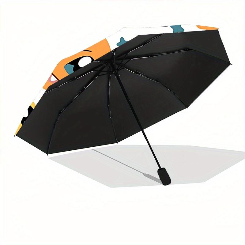 1pc Charmander Automatic Folding Umbrella Portable Collapsible Design, 8-Rib Iron Frame, Durable Fabric, All-Season Casual Outdoor 154
