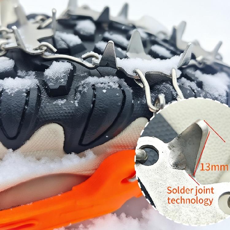 Outdoor Winter Hiking Climbing Snow Spikes Crampons Cleats Stainless Steel Ice Gripper Spikes 19 Tooth Ice Claws