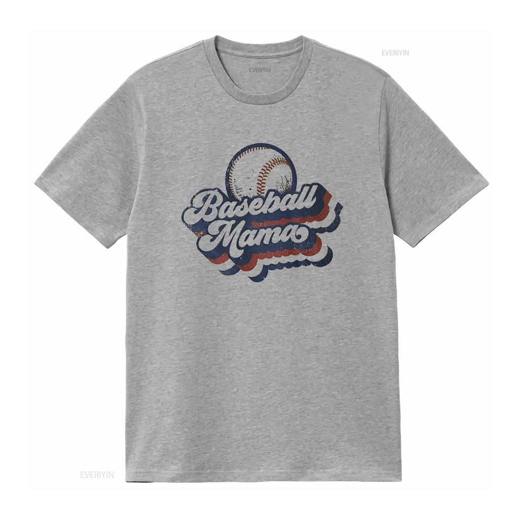 Womens Vintage Baseball Mama Mom T Shirt White vintage Washed Stylish Versatile streetwear Soft Slightly Comfortable homme