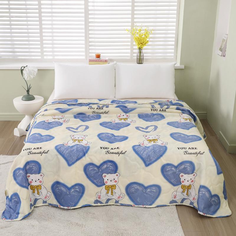 Summer Flower Rabbit Bear Print Air Conditioner Quilt With Gift Box Bedroom For