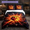 Watford Football 3-teiliges Bettwäsche-Set Weiches Bettbezug-Set mit Kissenbezügen Bedrucktes Schlafzimmer-Deko-Set für Zuhause