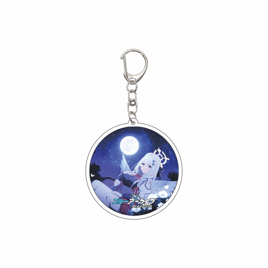 55MM Anime Blue Archive Keychain Asagi Mutsuki/Kurodate Haruna/Himuro Sena Key Chain Acrylic Model Plate Christmas Gifts