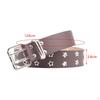 Double Eyelet Belt Women Punk PU Waist Adjustable Skirt Waistband for Cosplay