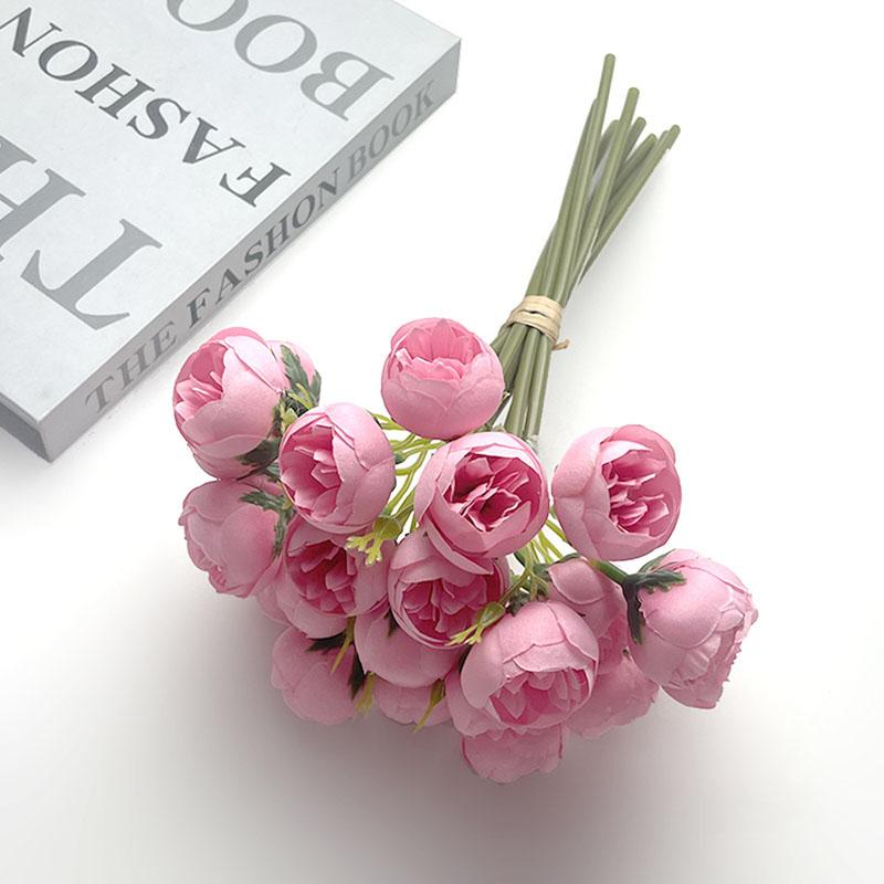 Ranunculus Artificial Flower,Faux Peonies Artificial Flowers 11.8 Inch Silk Flowers with Stems,27 Corollas Bouquet Decorations