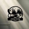 Customizable Metal Sign Fishing Silhouette Personalized Hot Sale Home Garden Kitchen Decor