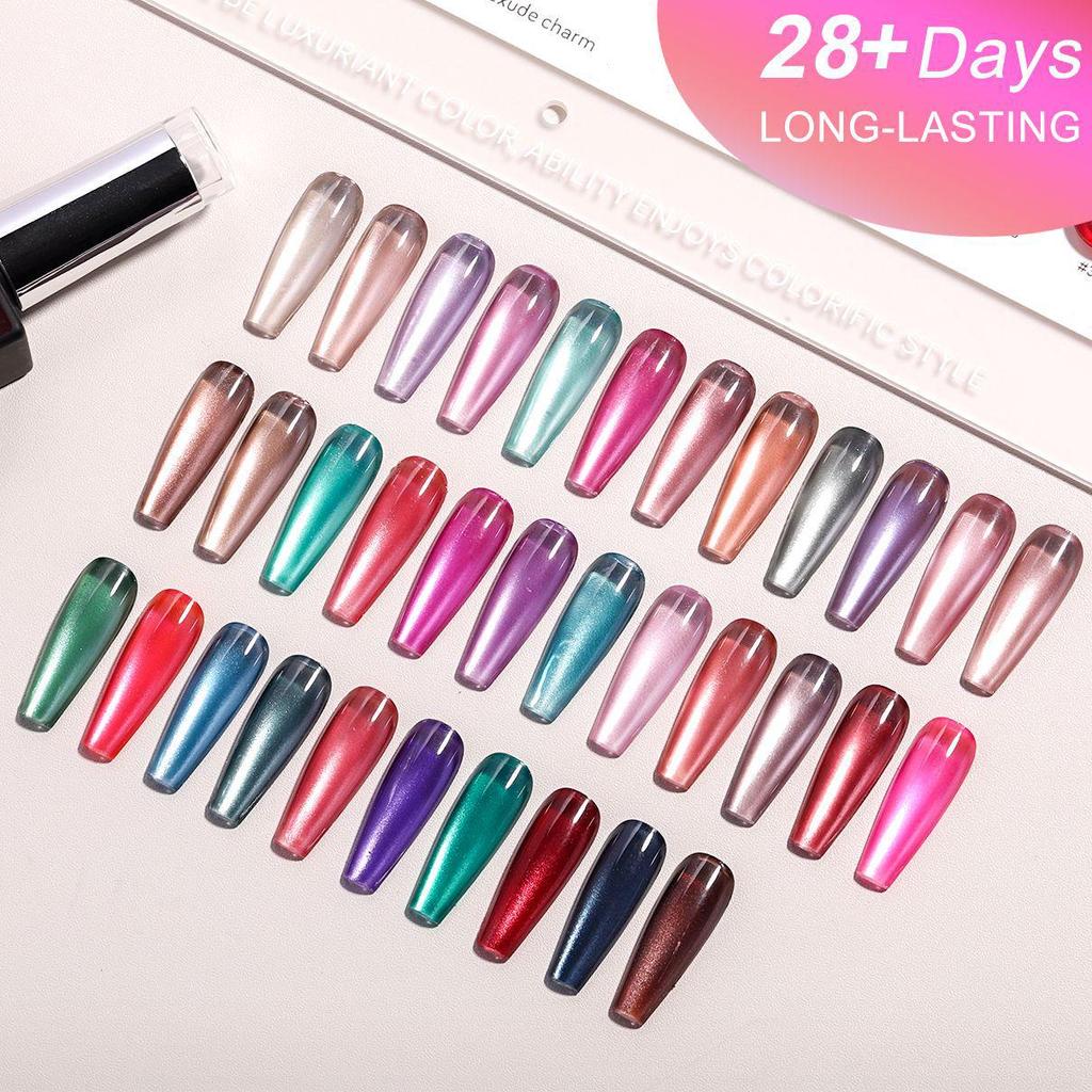 Dopamine 36-Color Dreamy Blooming Cat Eye Gel: Long-lasting, Peelable, No-Bake Magnetic Nail Gel
