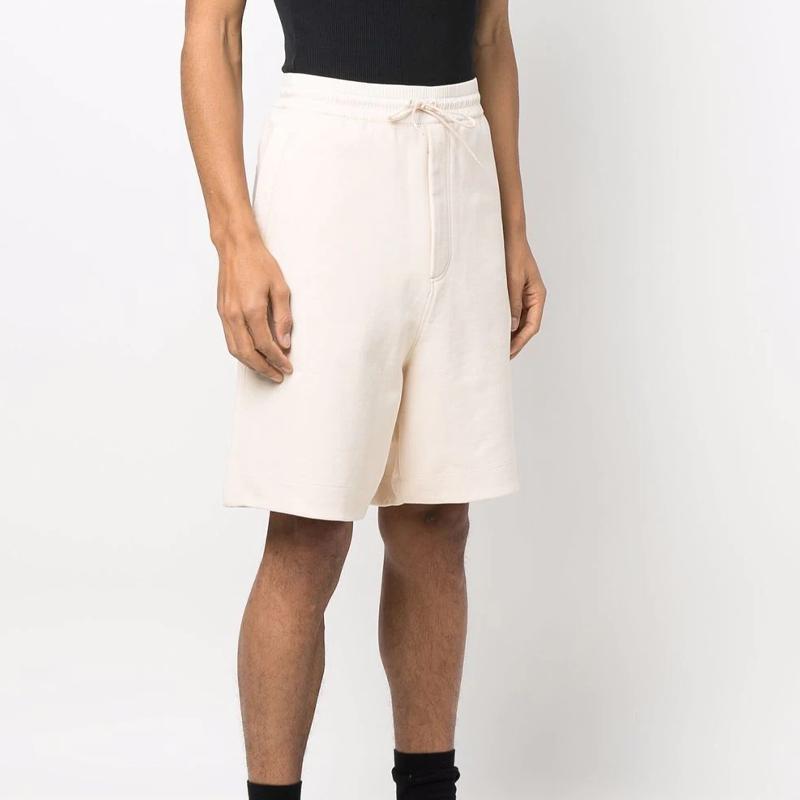 Y-3 Ss22 Logo Drawstring Waist Solid Color Shorts Men Shorts Beige HG6207