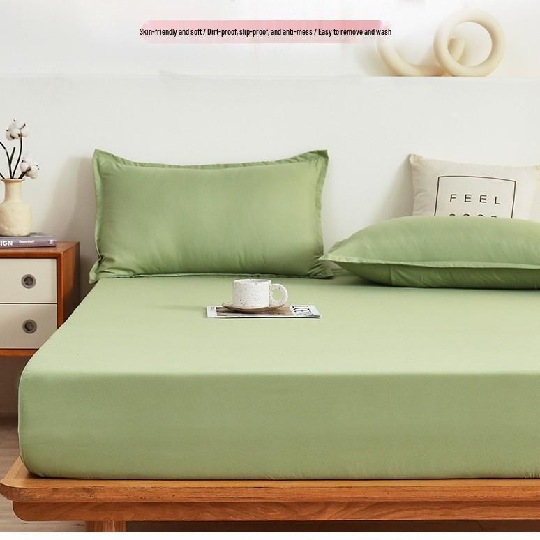 2025 All-Season Solid Color Fitted Sheet - Full Cotton Dustproof Mattress Protector